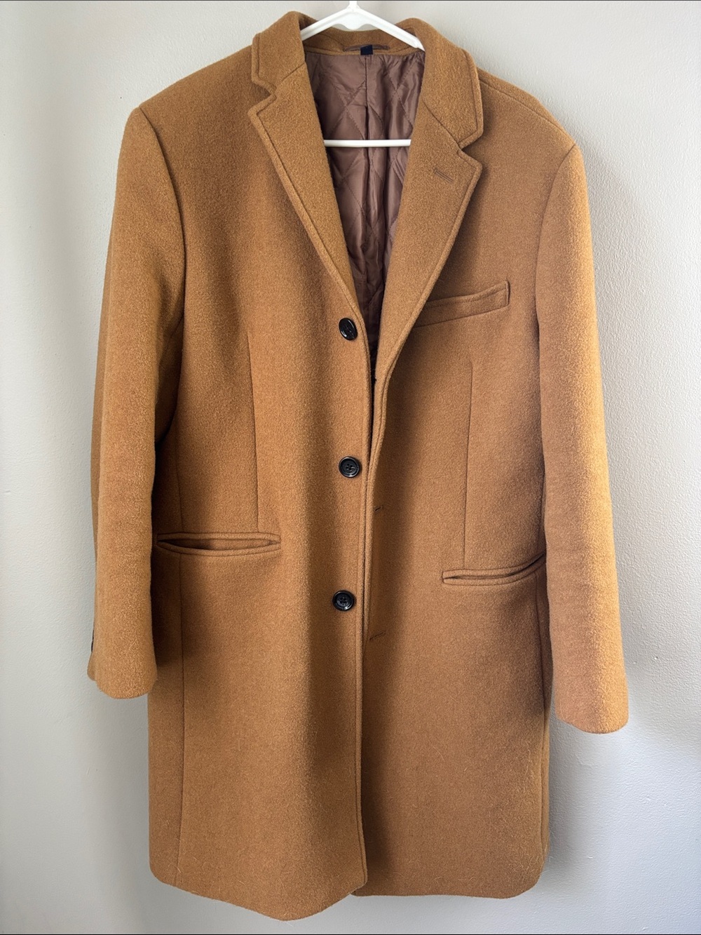 J. Crew Men's Wool Camel/Tan Single-Breasted Pea Coat